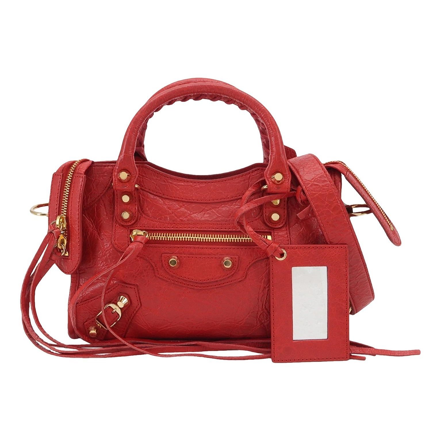 City leather handbag