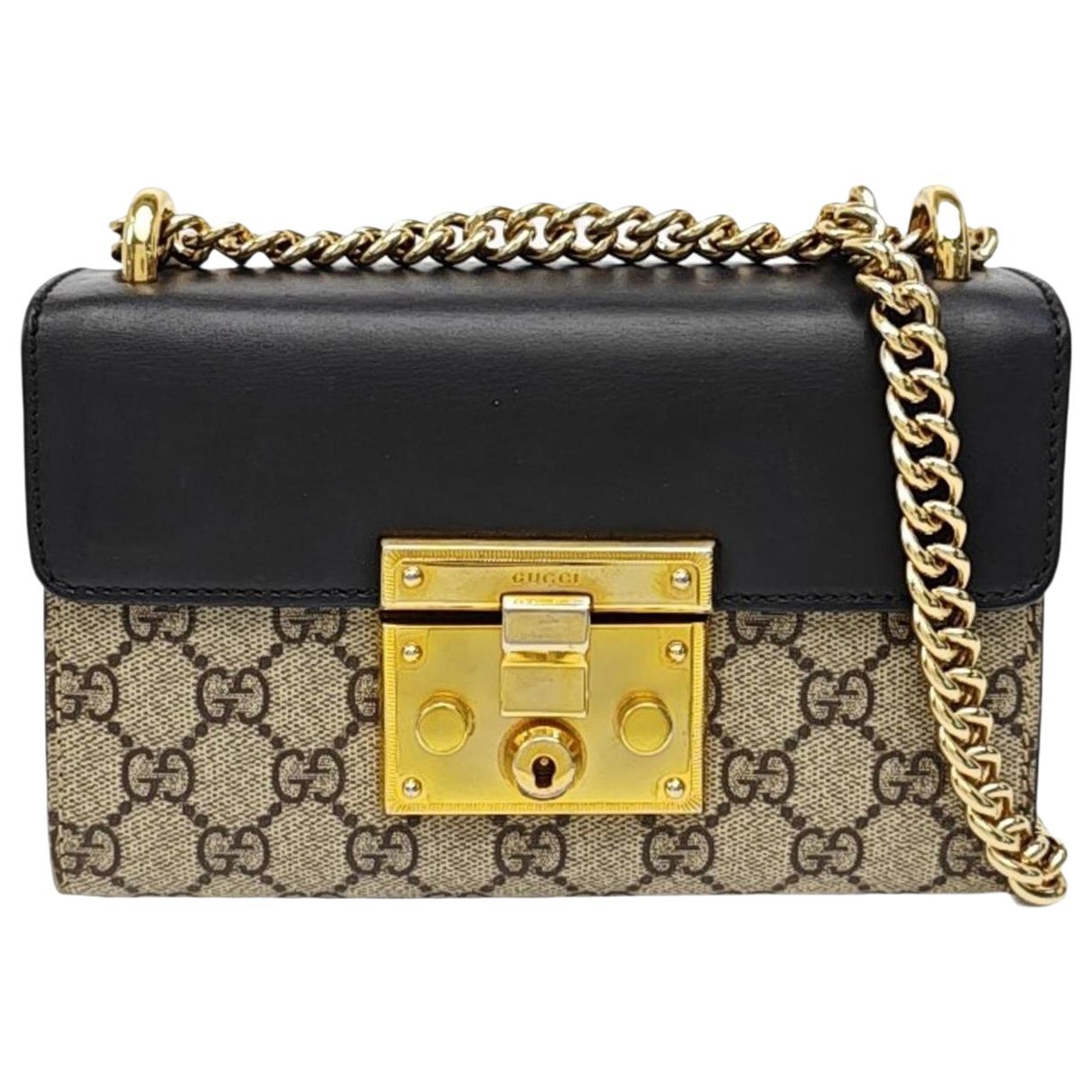 Padlock leather handbag