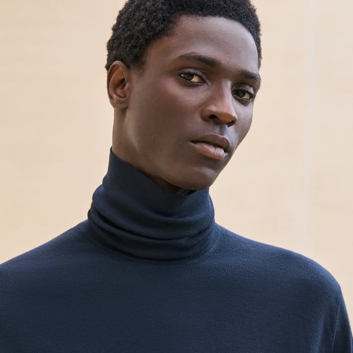 Marine "Detail H" Turtleneck Sweater