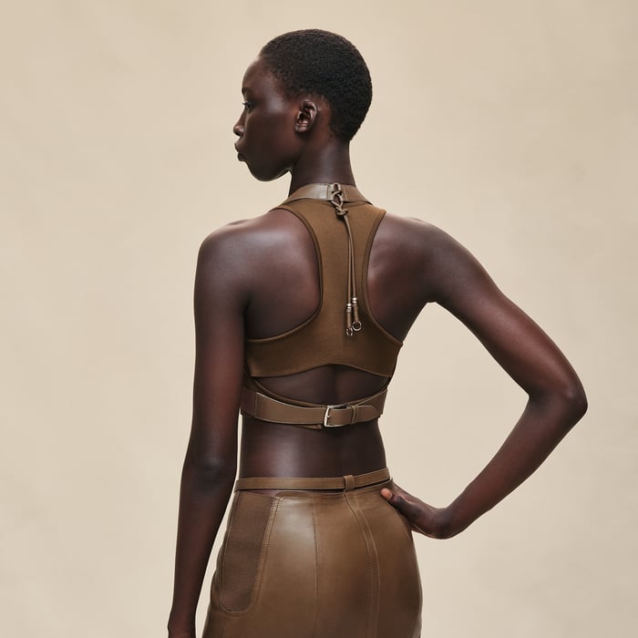 Marron Muschio Harness Bra