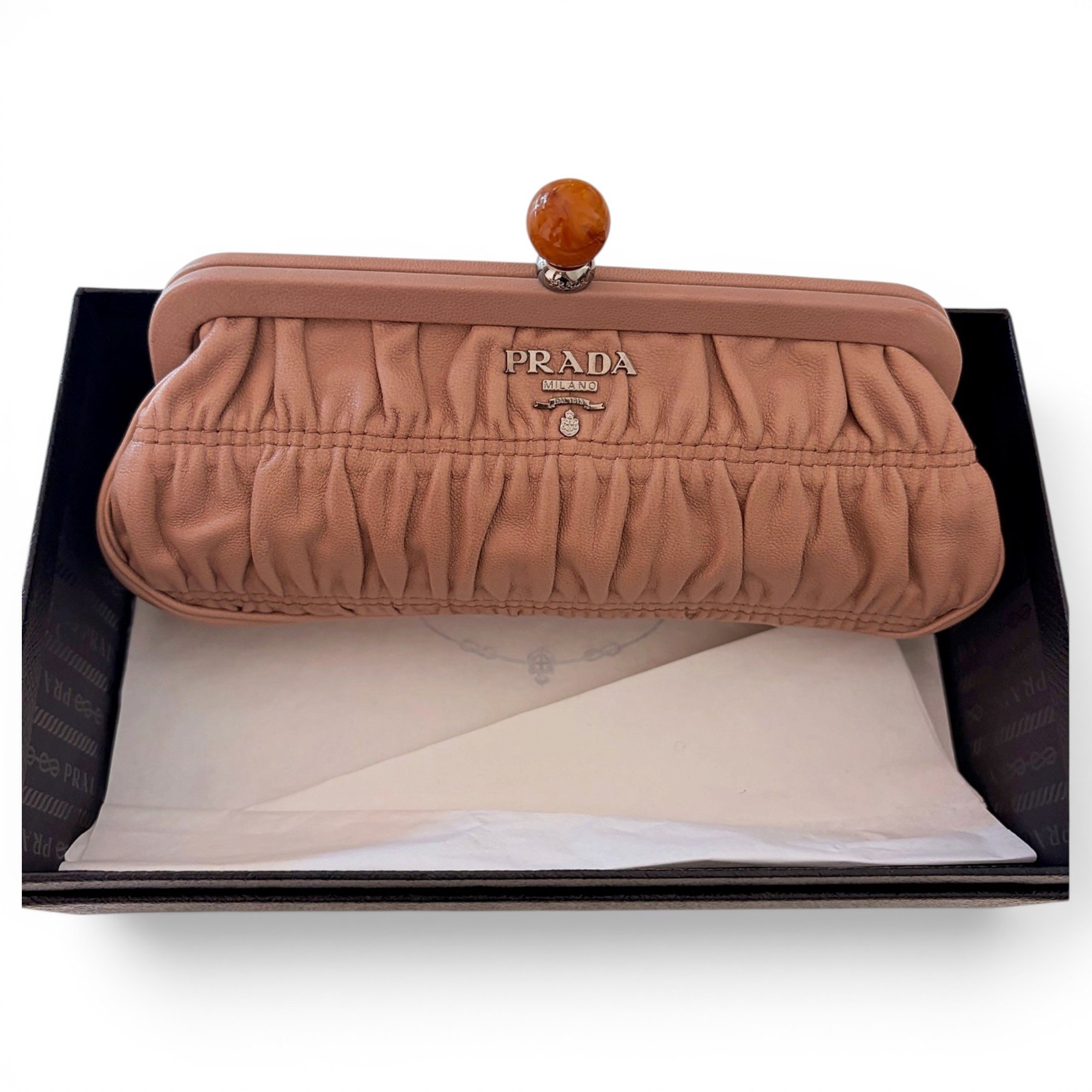 Leather clutch bag