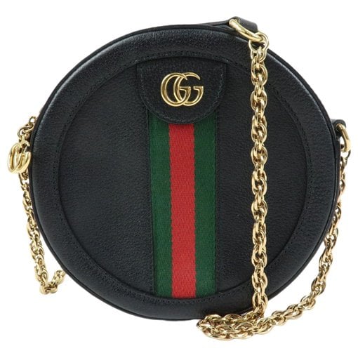 Ophidia Round leather handbag