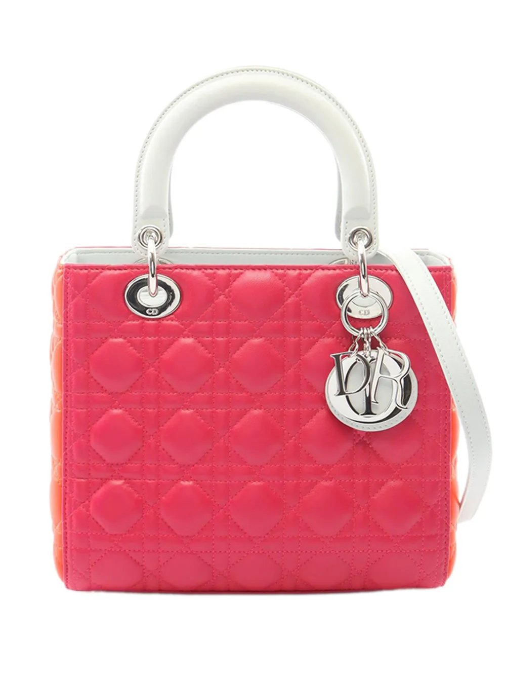 2000-2026 Medium Tricolor Lambskin Cannage Lady Dior satchel