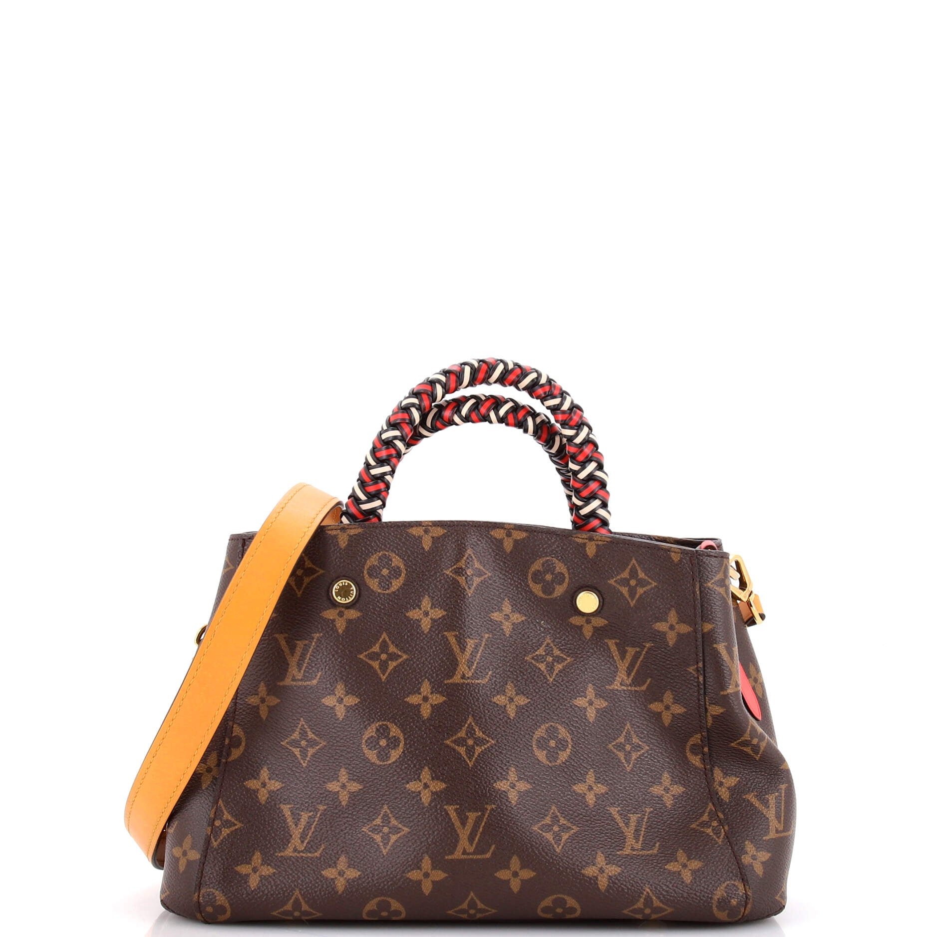 Braided Handle Montaigne Handbag Monogram Canvas BB