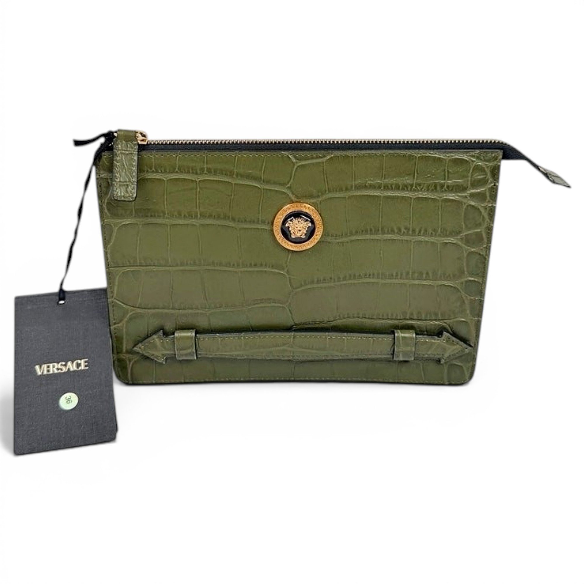 Leather clutch bag