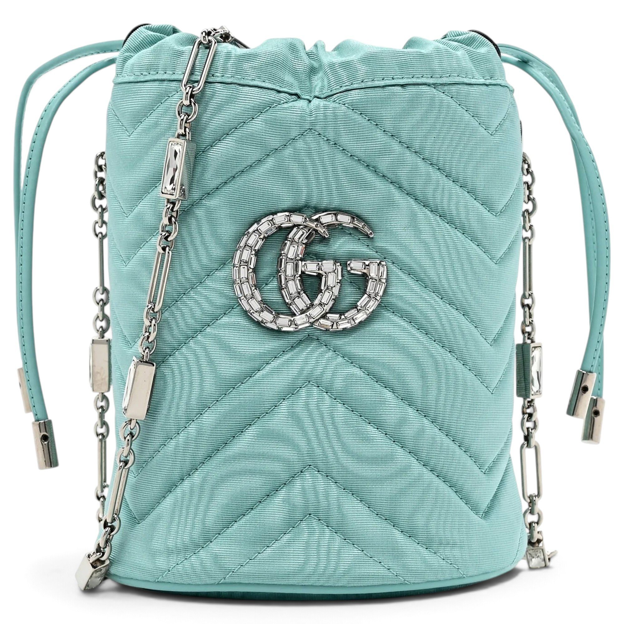 GG Marmont Chain Bucket silk crossbody bag