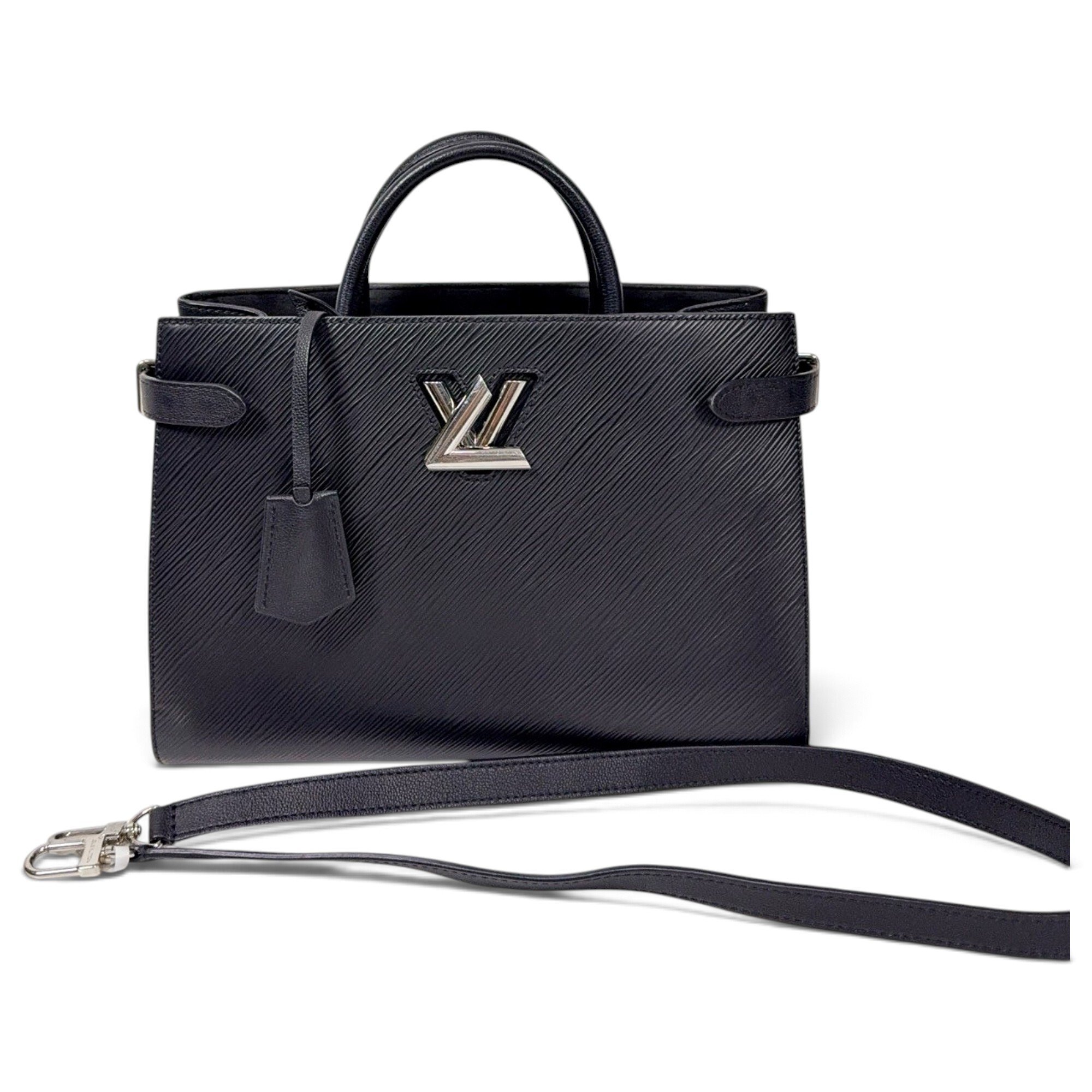 Twist leather tote