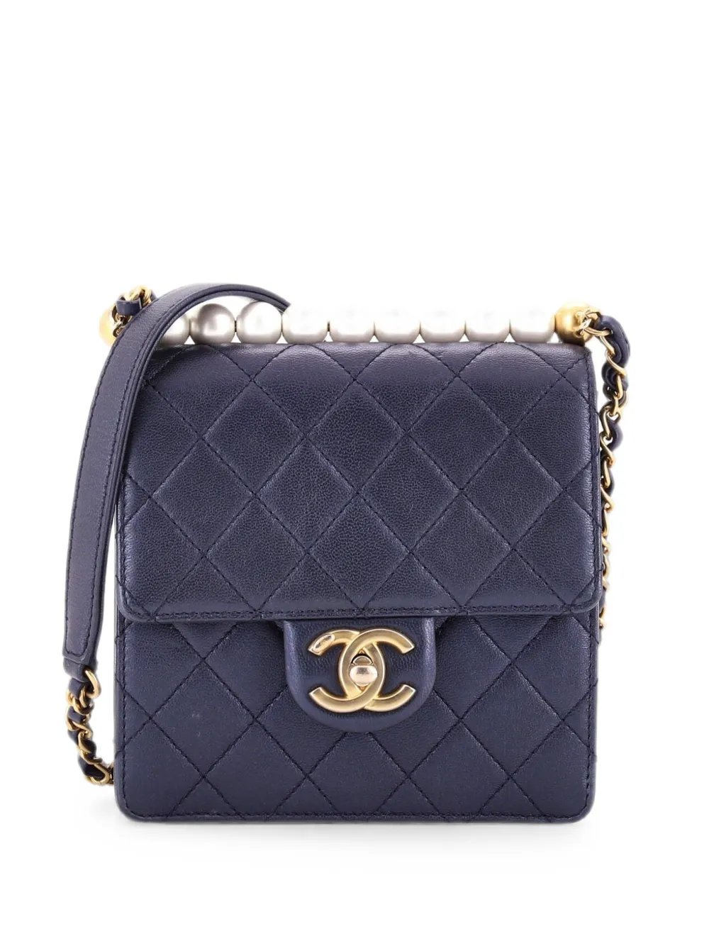 Chic Pearls Flap Bag Quilted Lambskin Mini crossbody bag