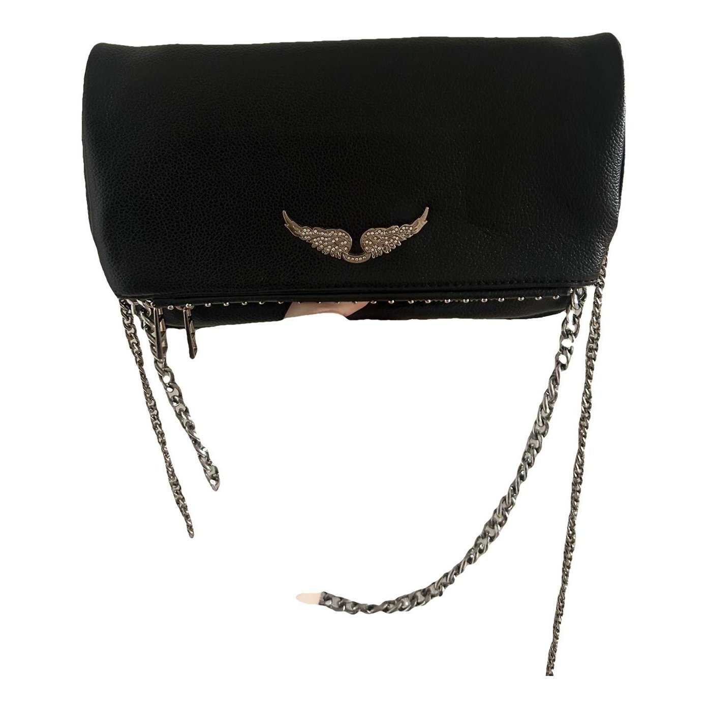 Rock leather clutch bag