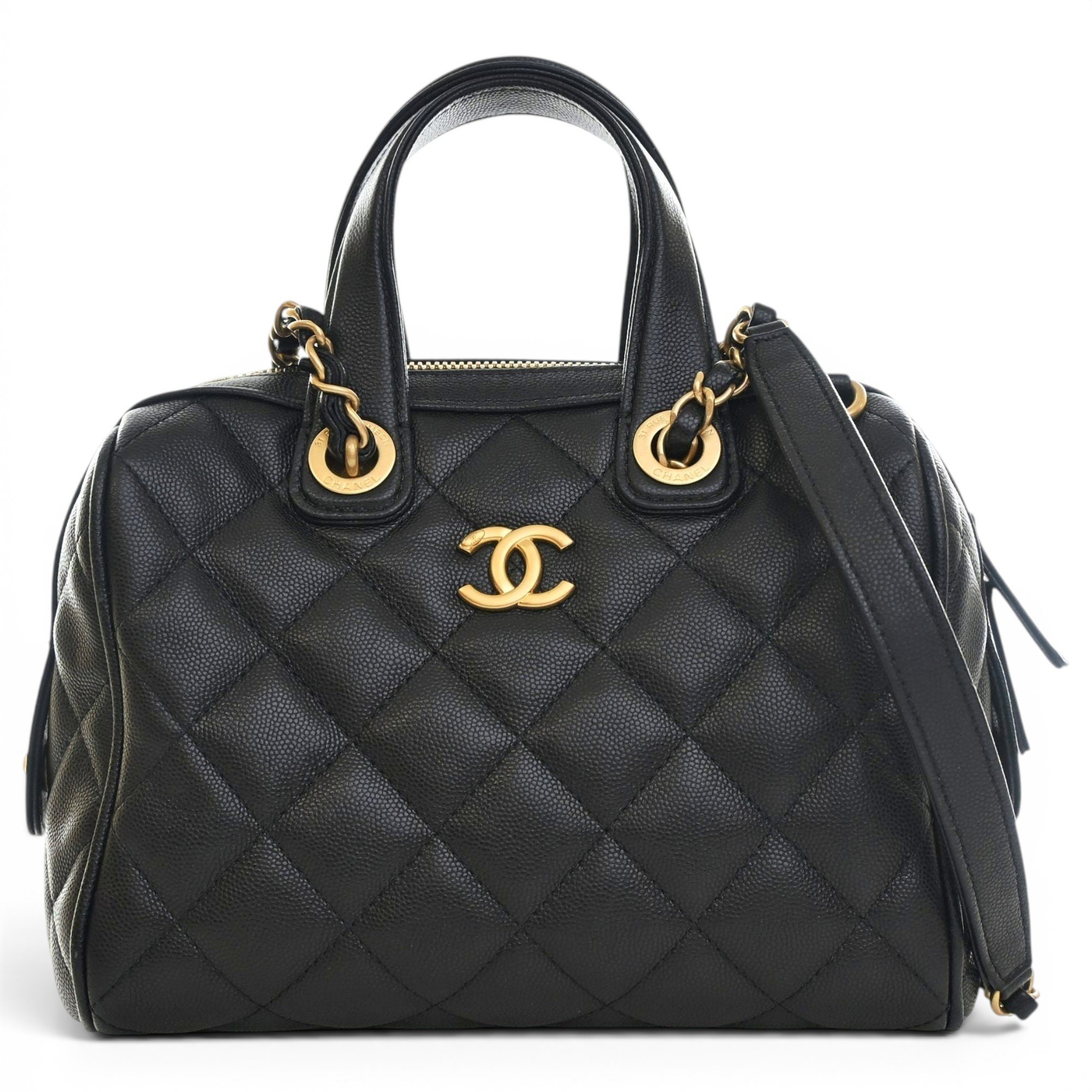 Leather bowling bag