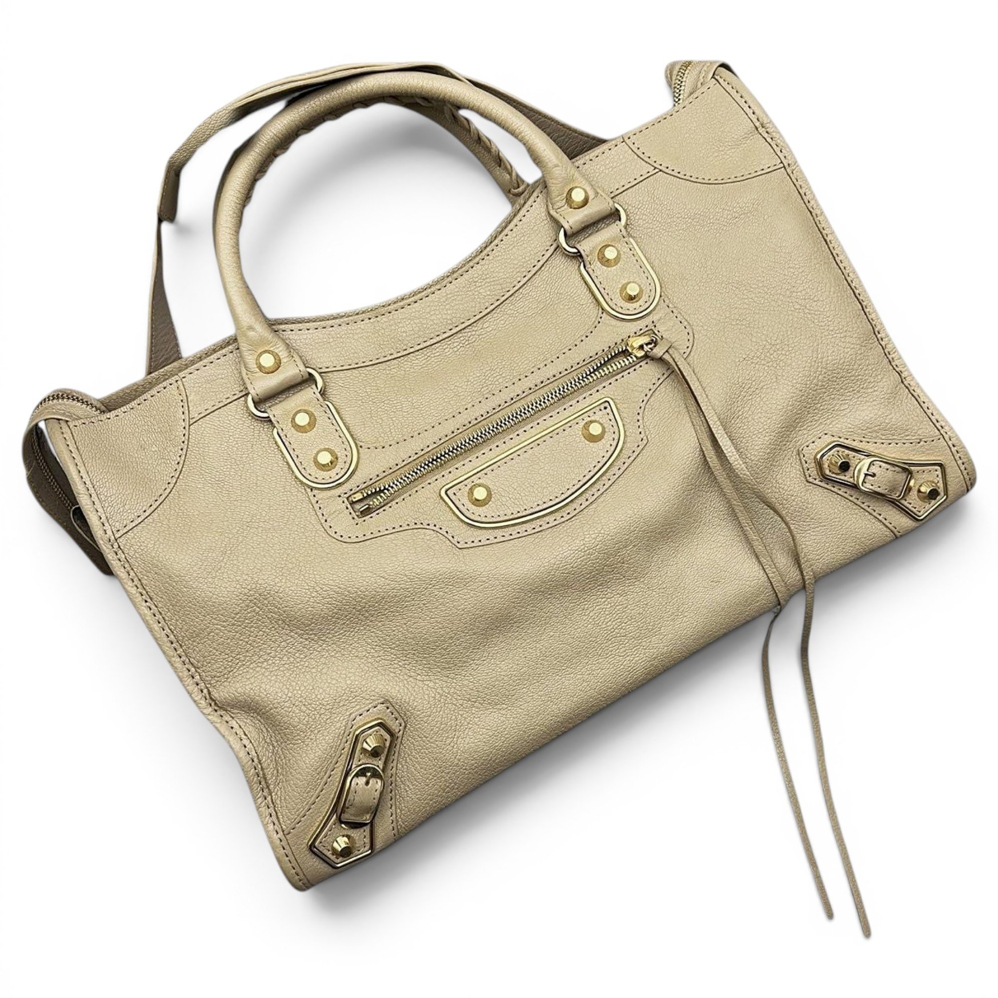 City leather handbag