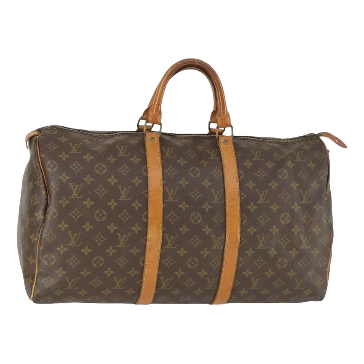Keepall leather travel bag