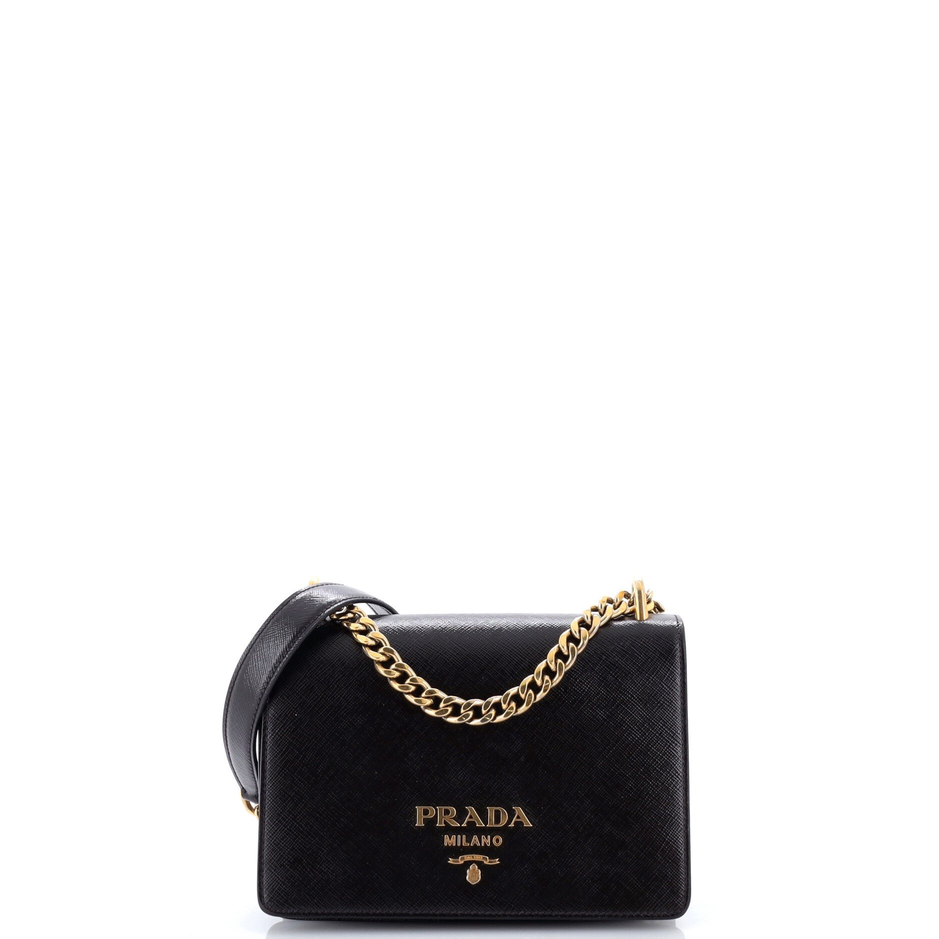 Chain Flap Bag Vernice Saffiano Leather Small