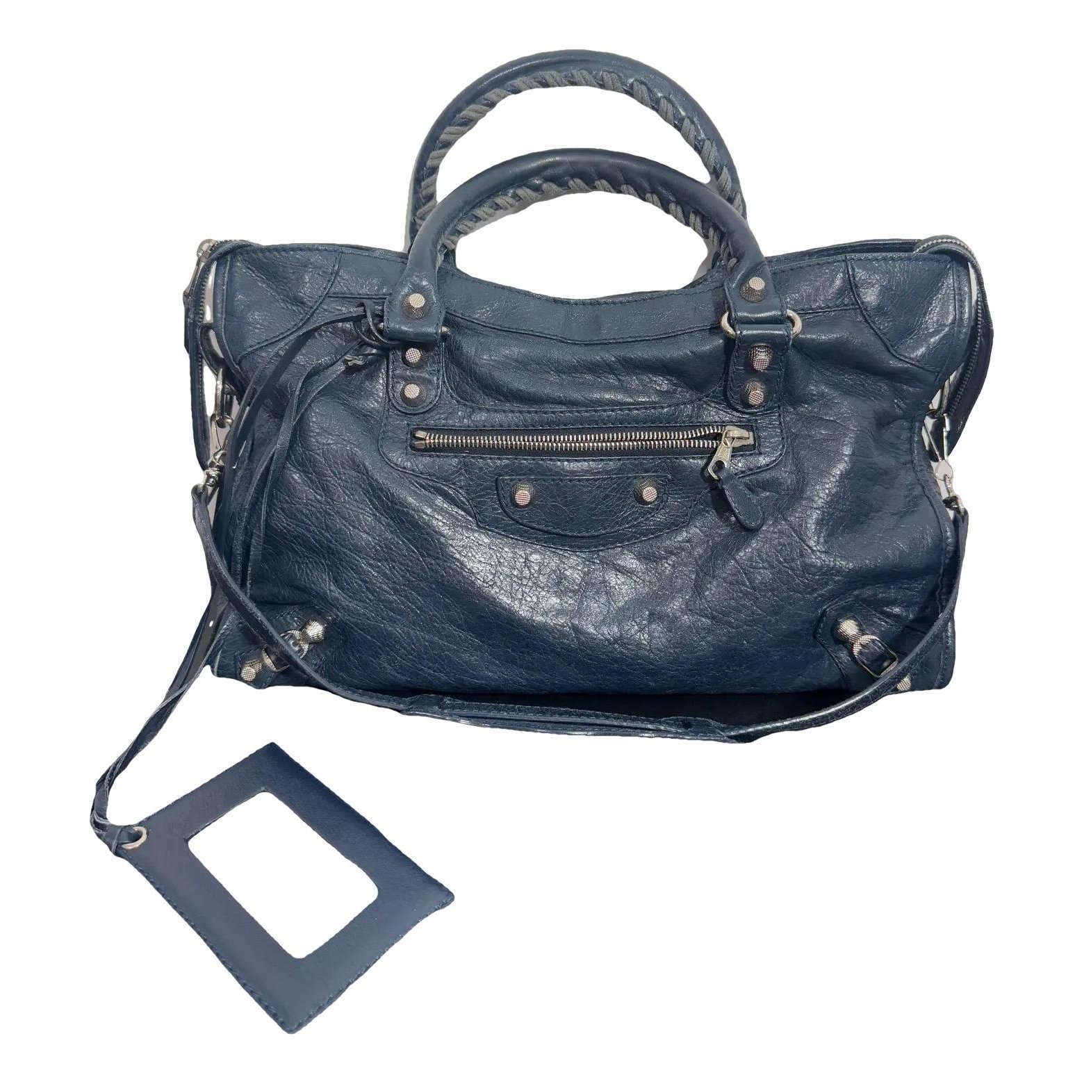 City leather handbag