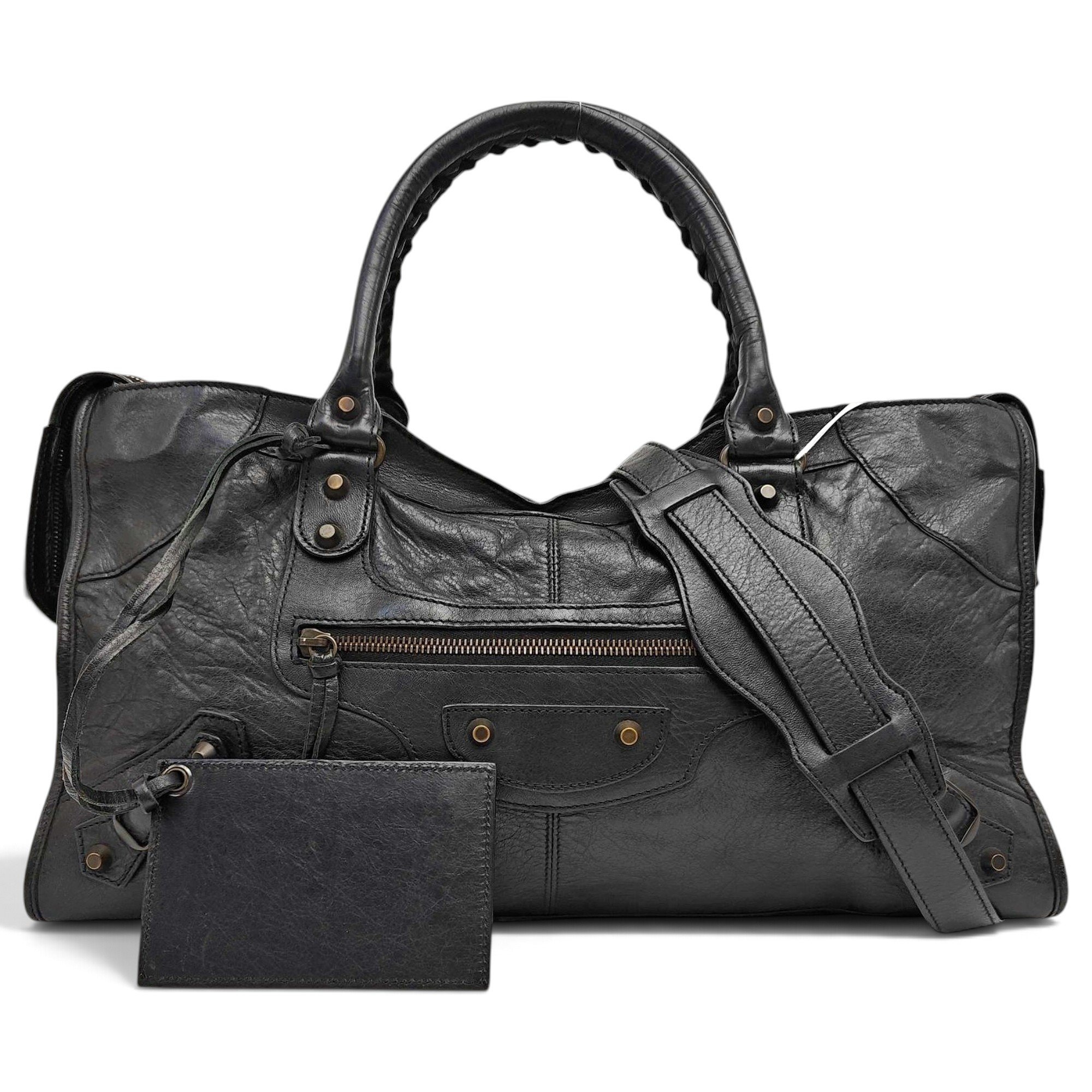 City leather handbag
