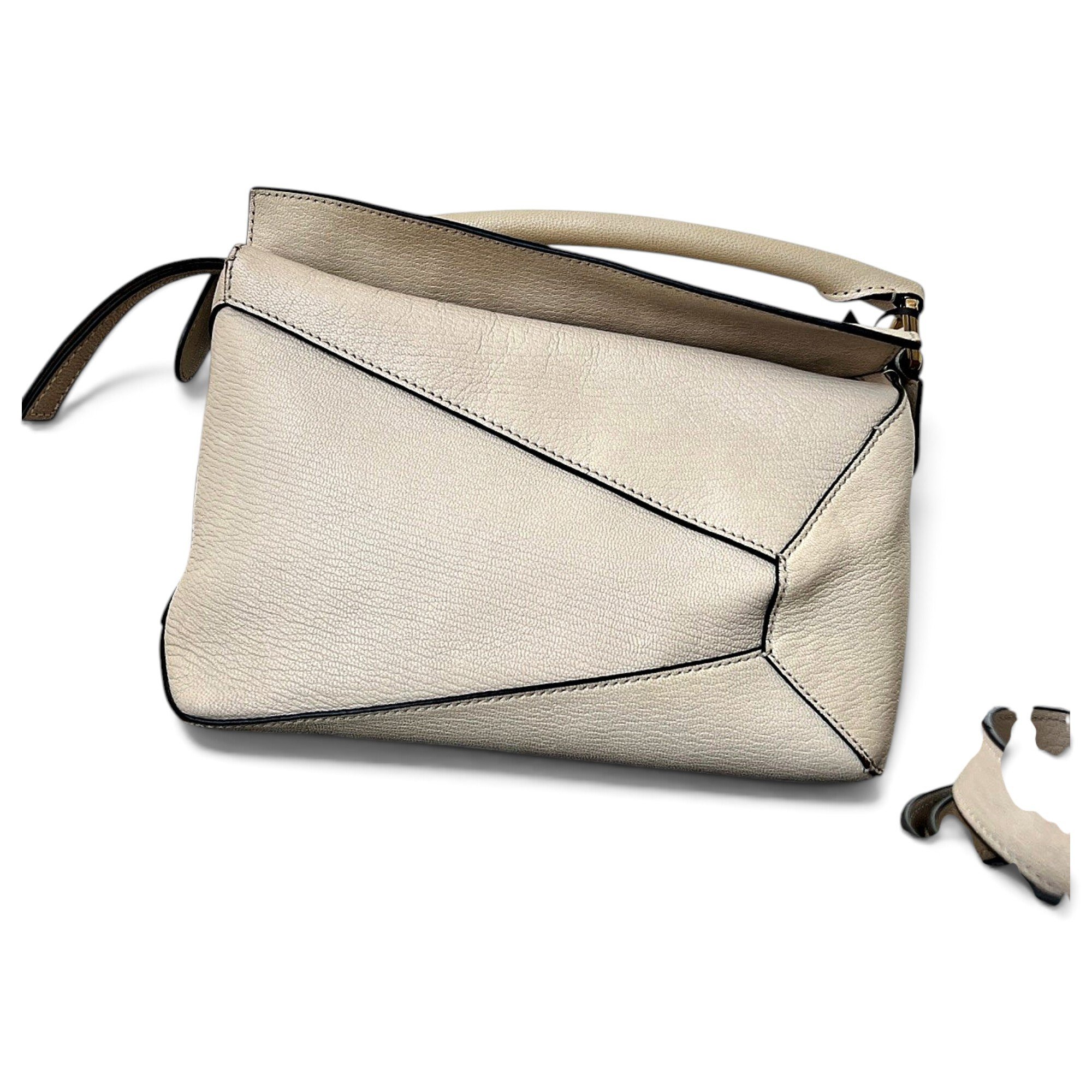 Puzzle leather handbag