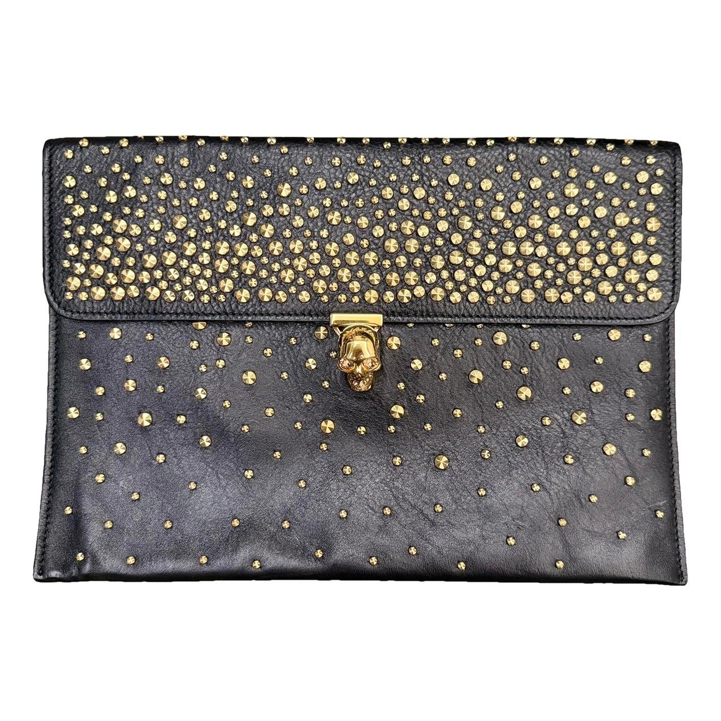 Leather clutch bag
