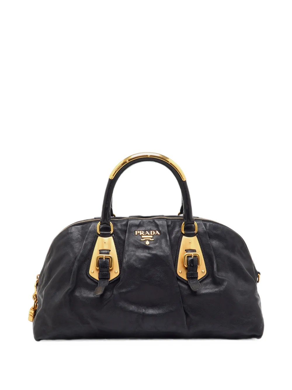 Buckle Bauletto calf leather satchel bag