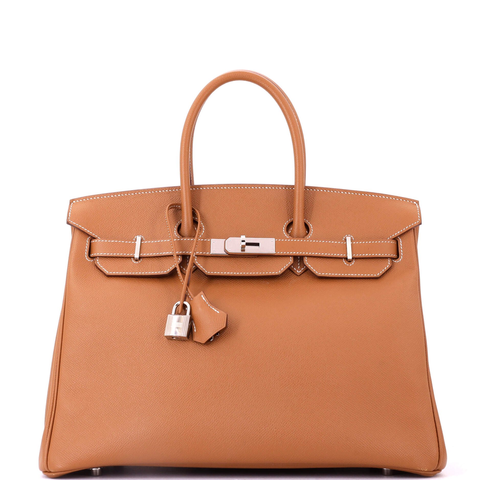 Hermes Birkin Handbag Gold Epsom with Palladium Hardware 35