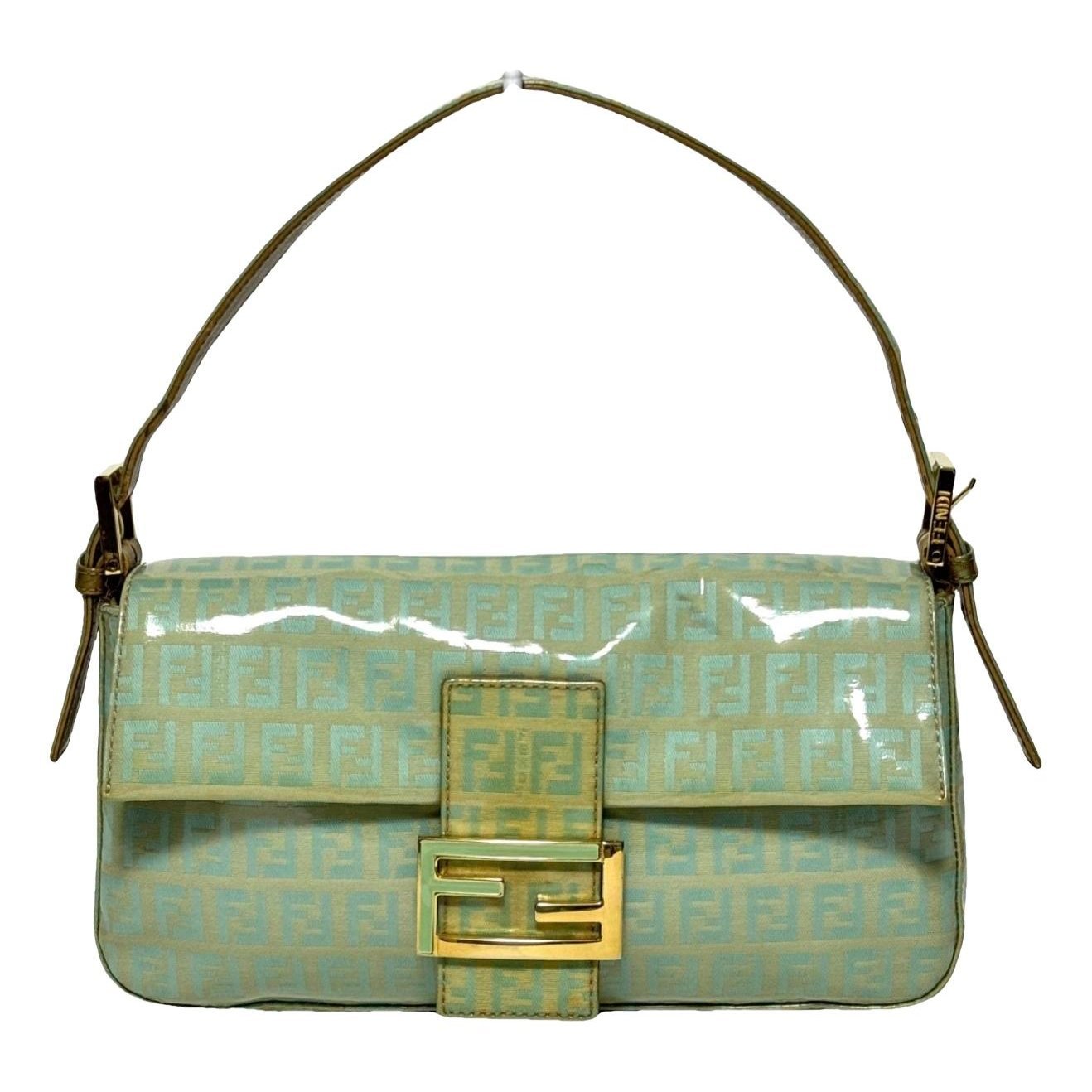 Baguette patent leather handbag