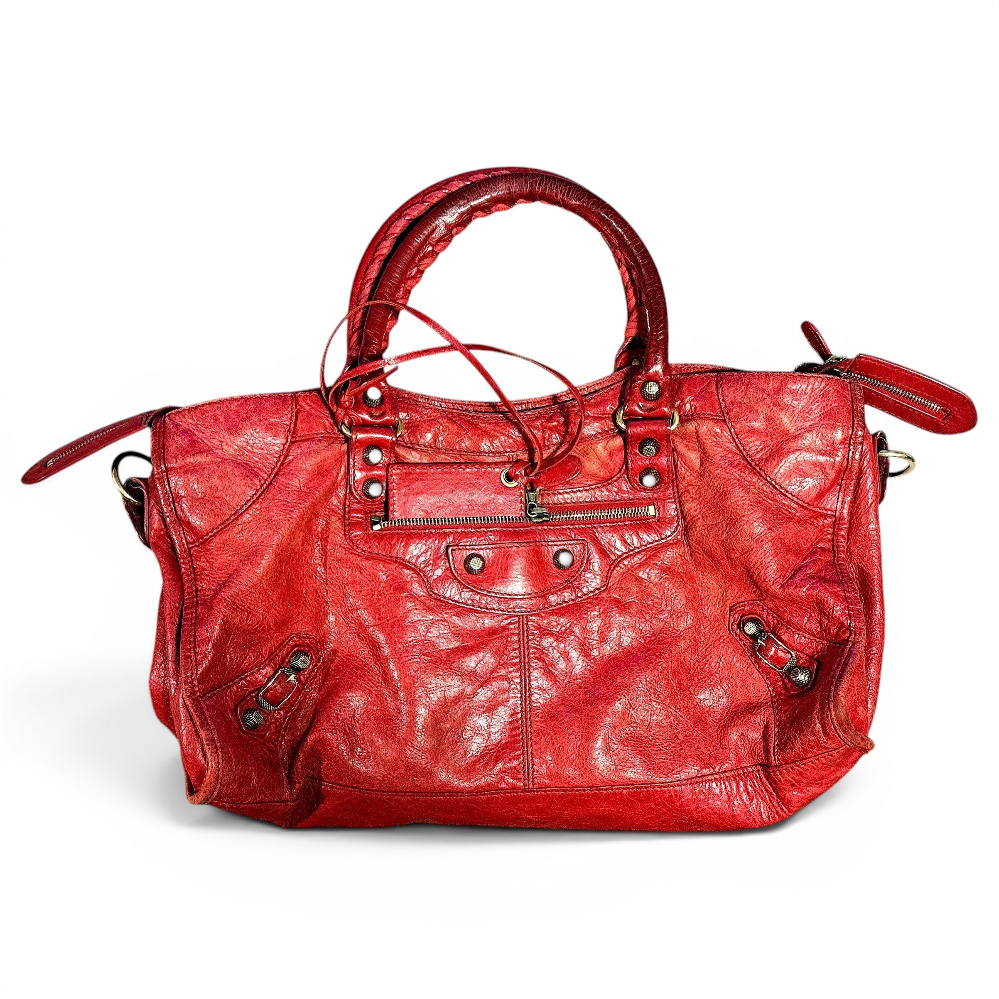City leather handbag