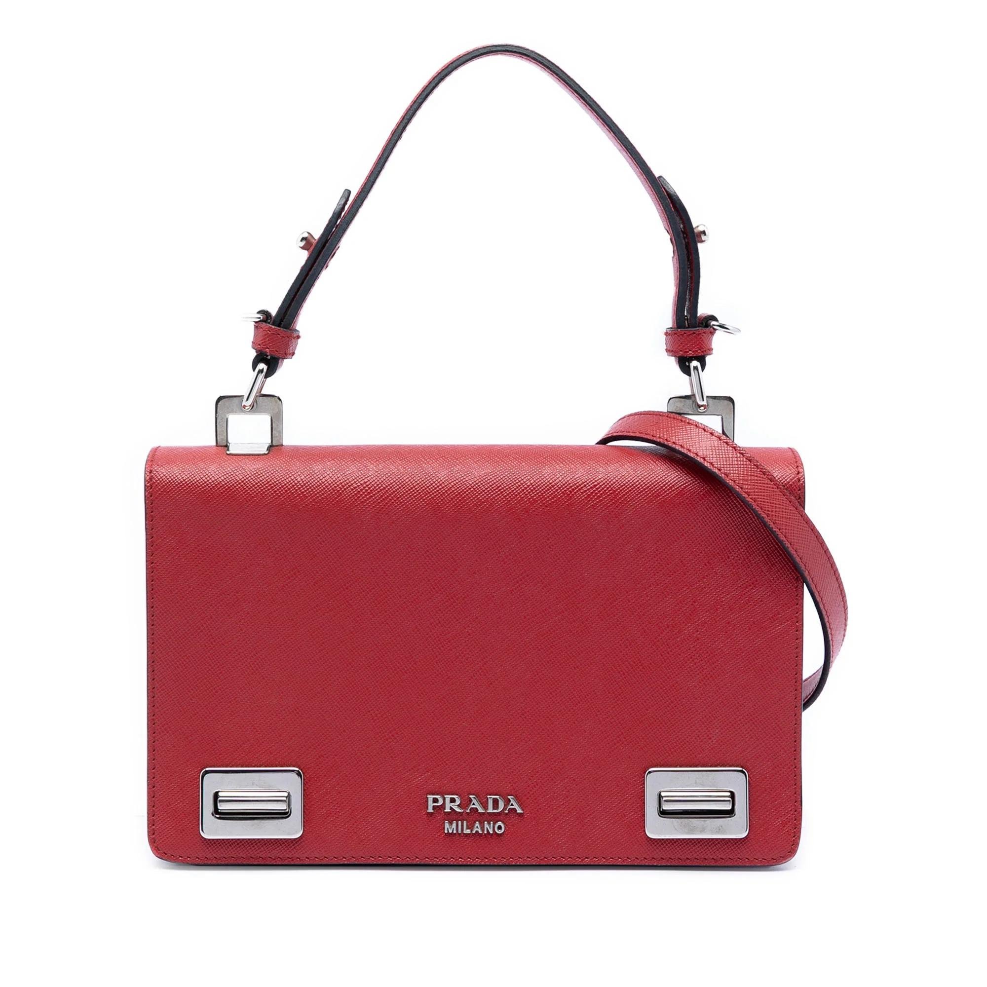 Double leather handbag
