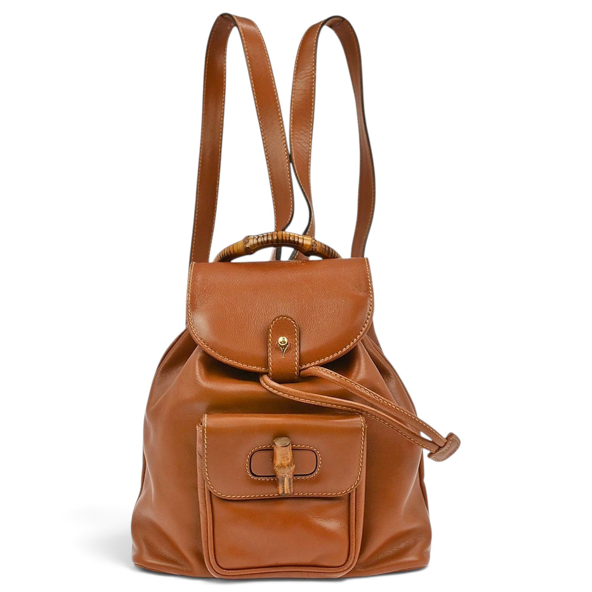 Vintage Bamboo leather backpack