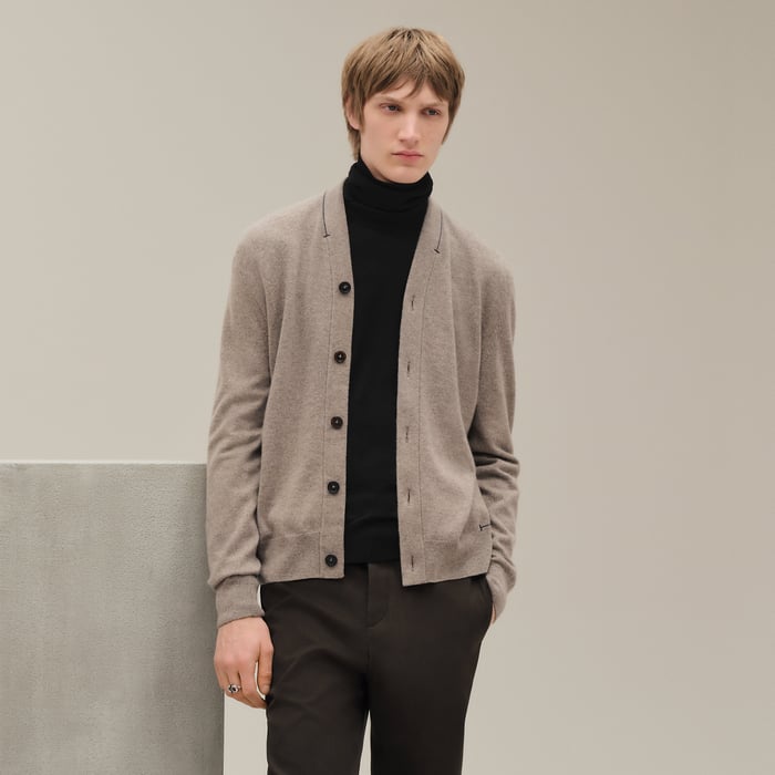 Gravier Cashmere "H Bartack" Buttoned Cardigan
