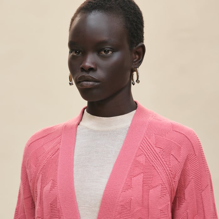 Rose Sorbet "H" Long-sleeve Cardigan
