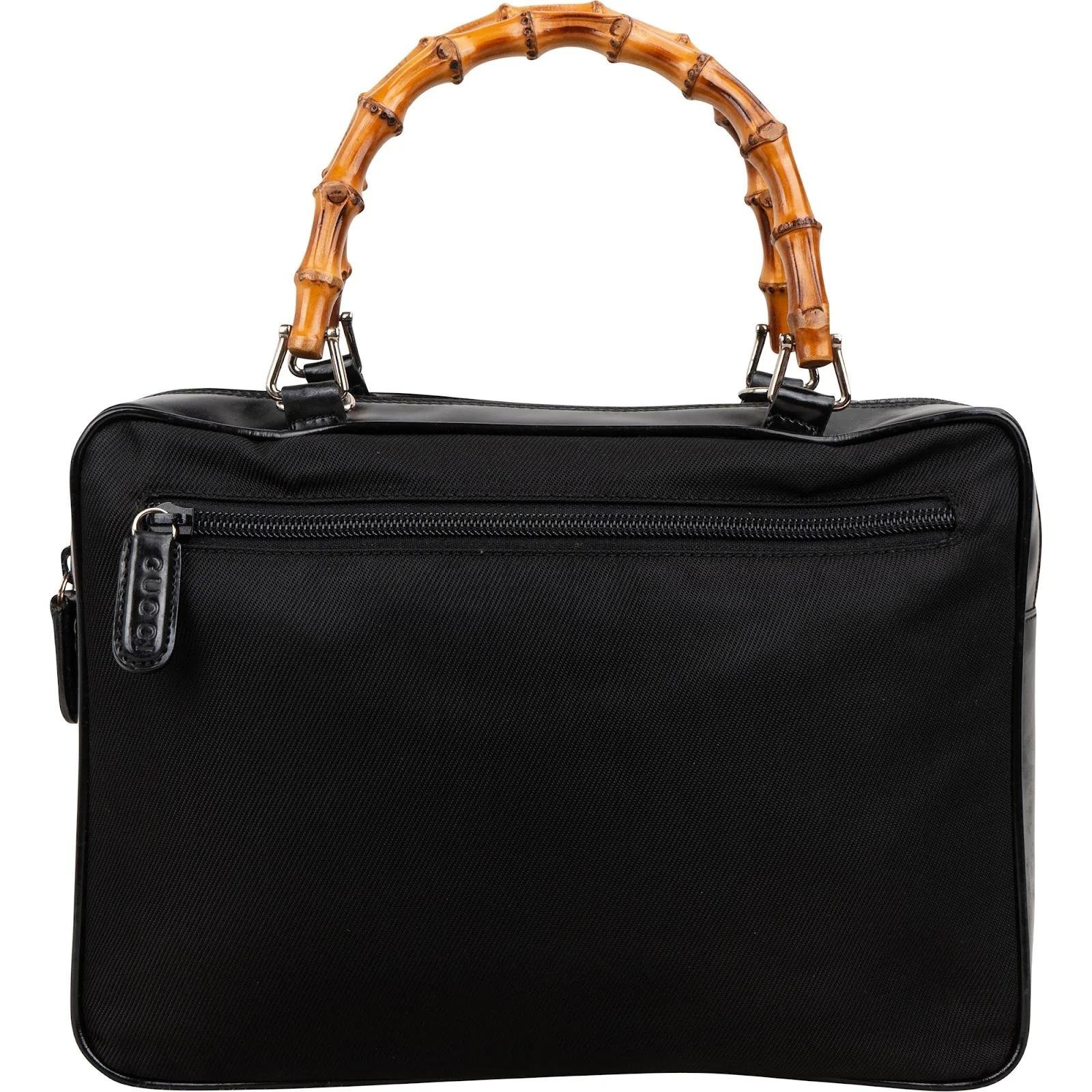 Bamboo Top Handle leather handbag