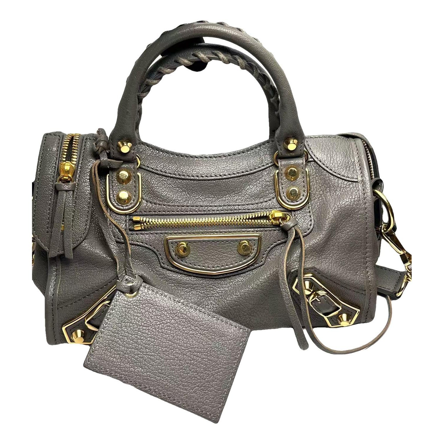 City leather handbag