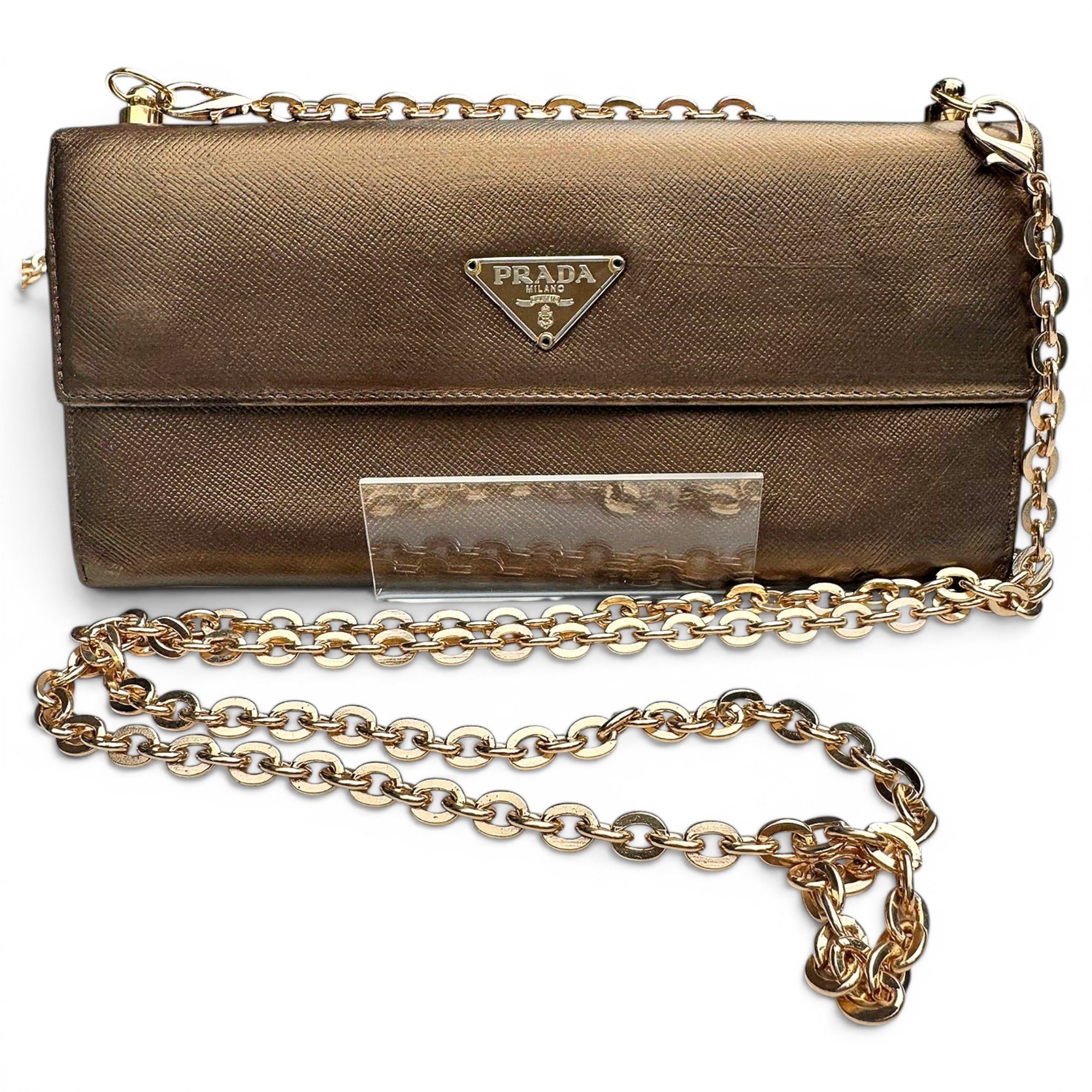Leather clutch bag