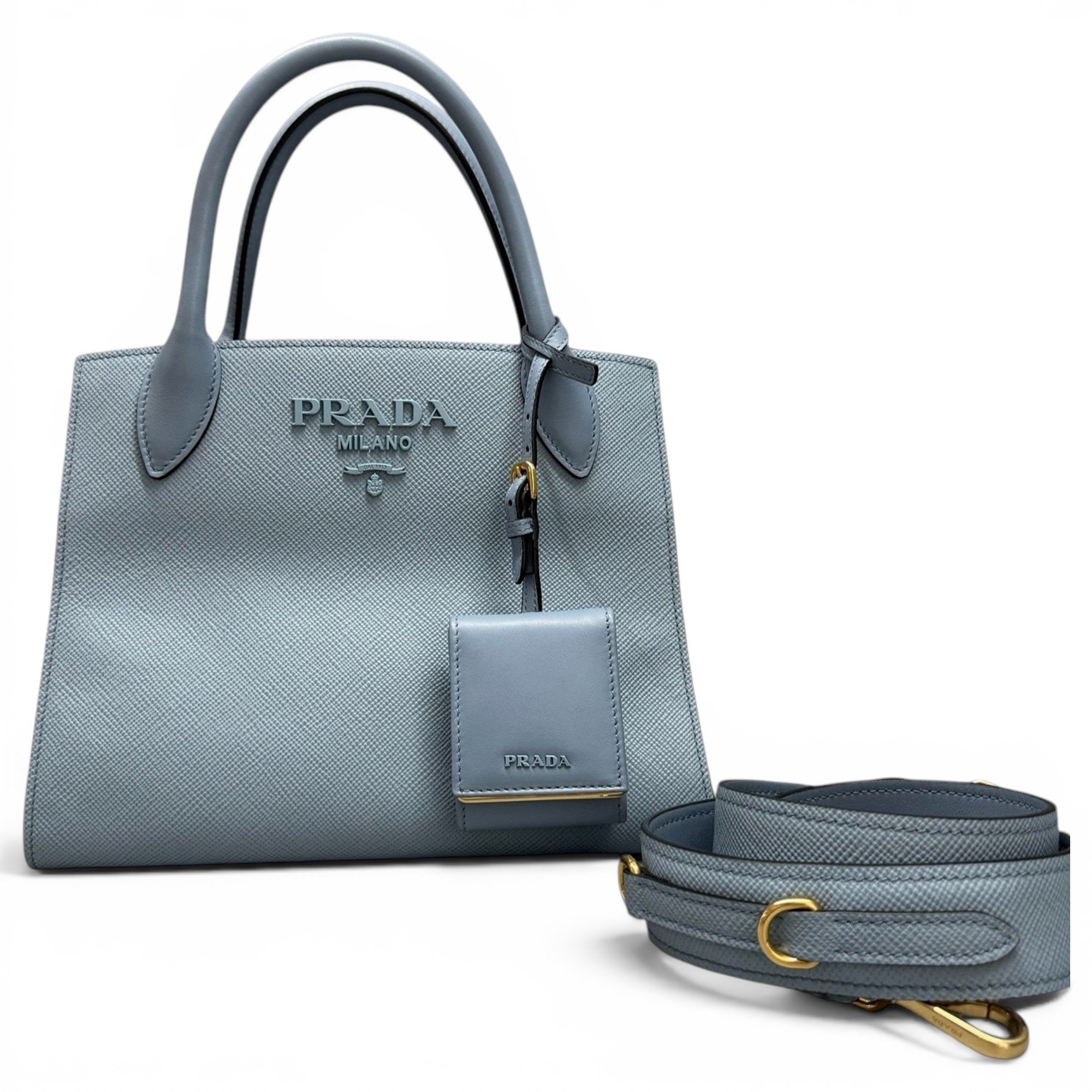 Monochrome leather handbag