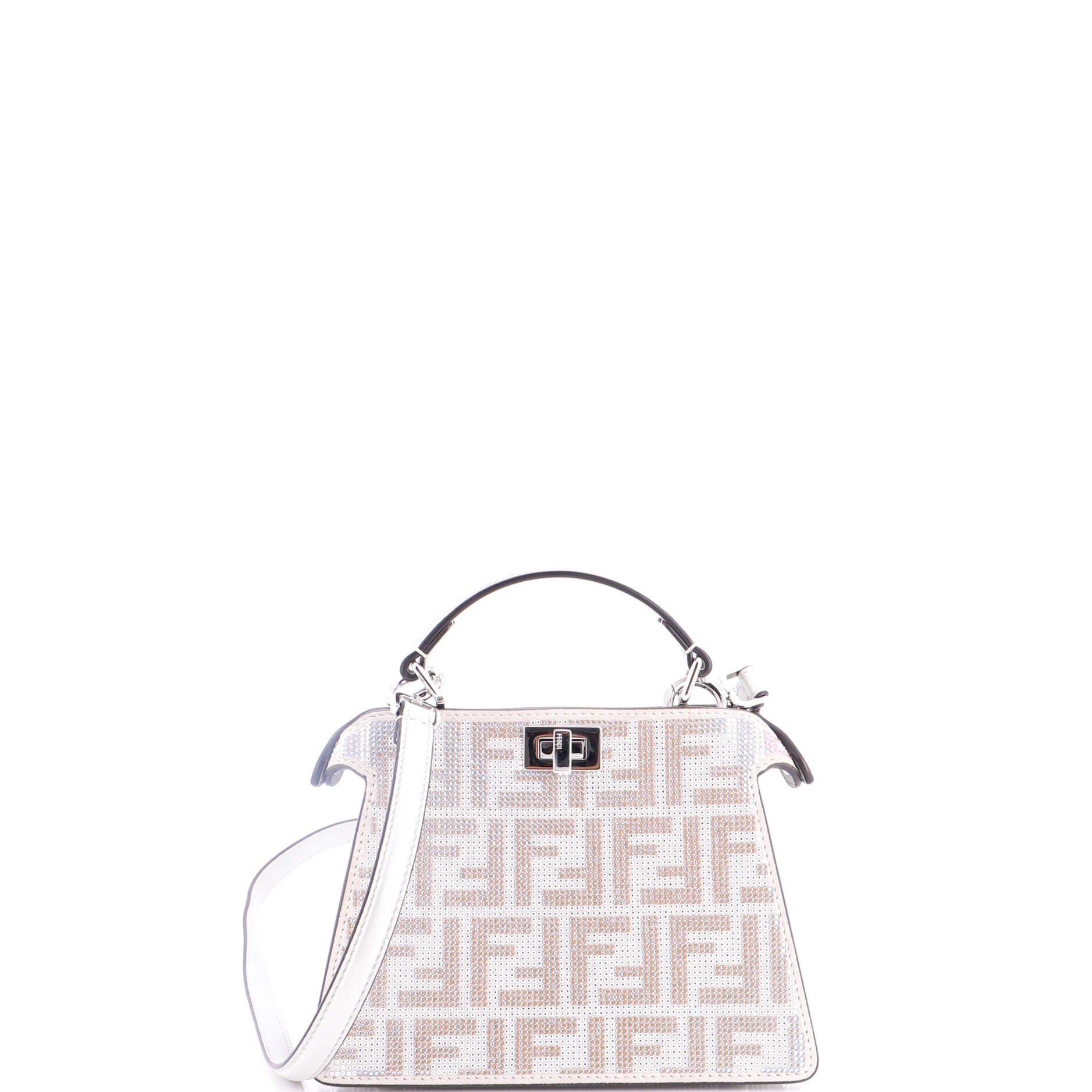 Peekaboo ISeeU Bag Zucca Crystal Embellished Suede Petite