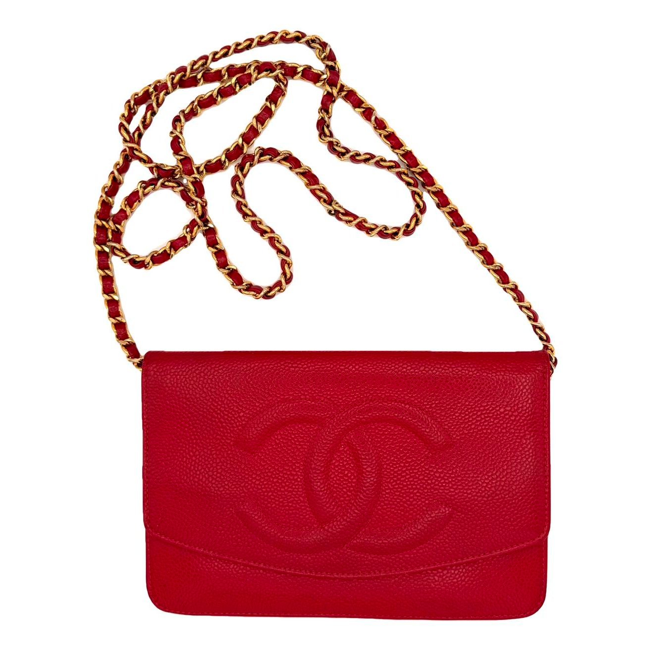 Wallet On Chain Double C leather crossbody bag