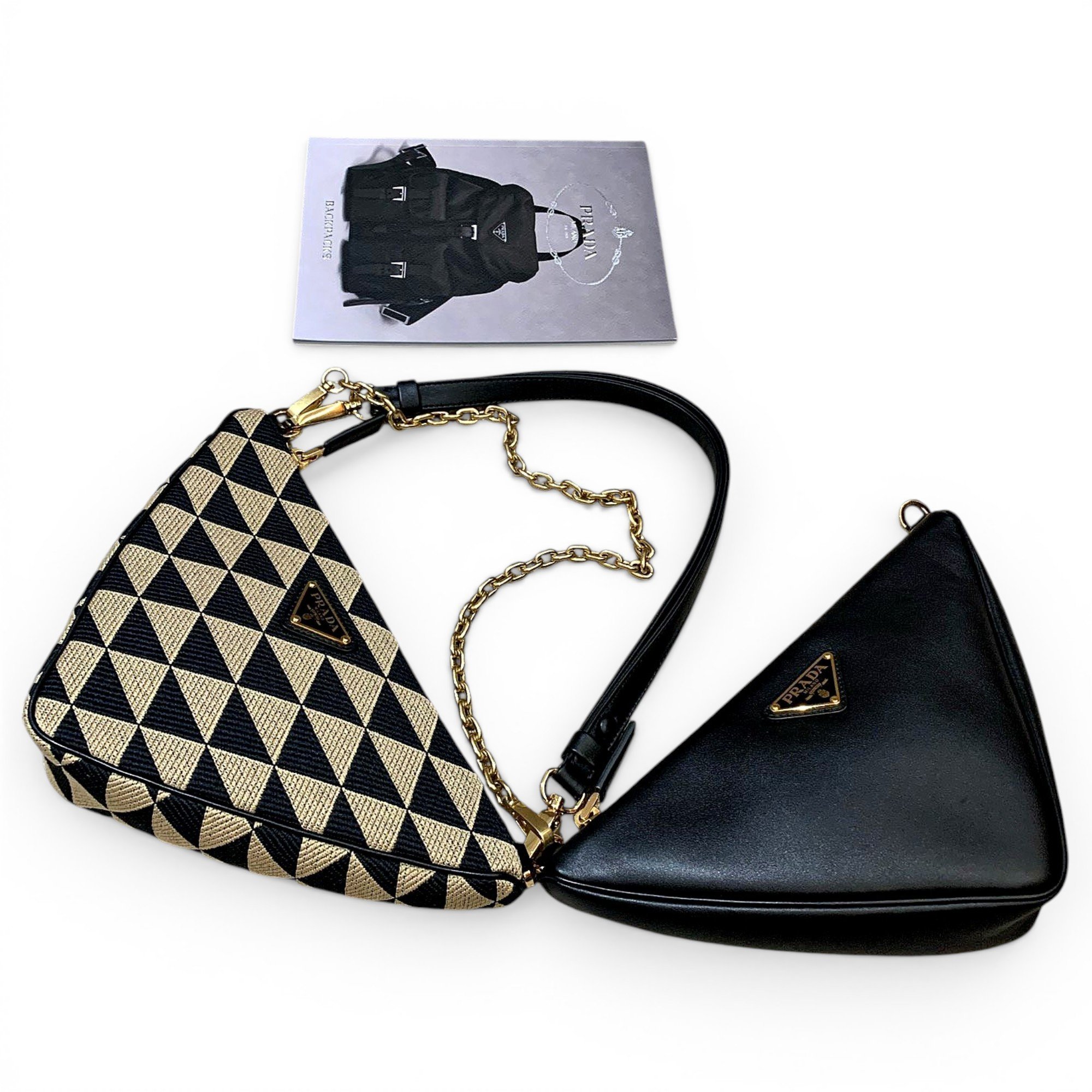 Triangle leather handbag