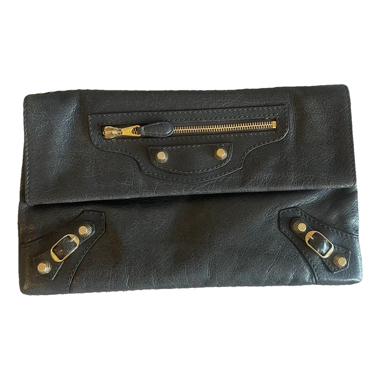 Envelop leather clutch bag