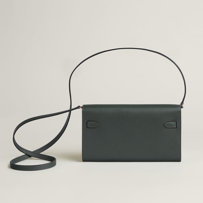 Vert Mangrove Kelly Classique to Go Wallet