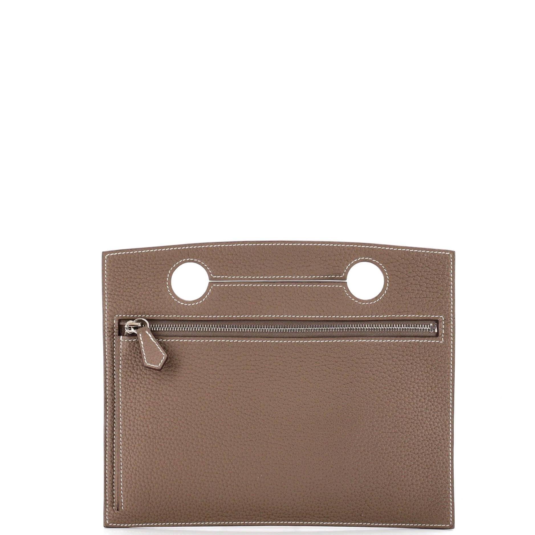 Leather clutch bag