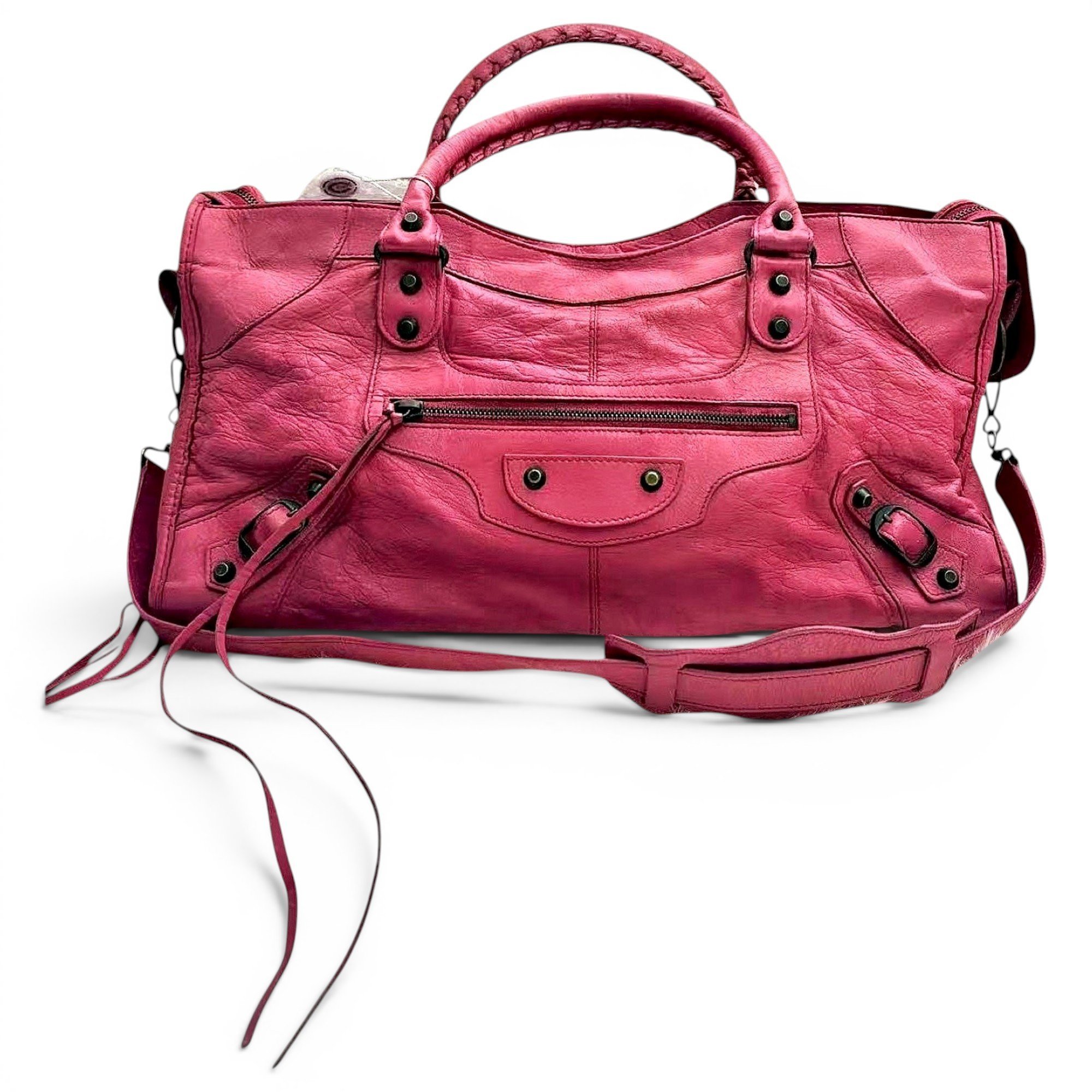 City leather handbag