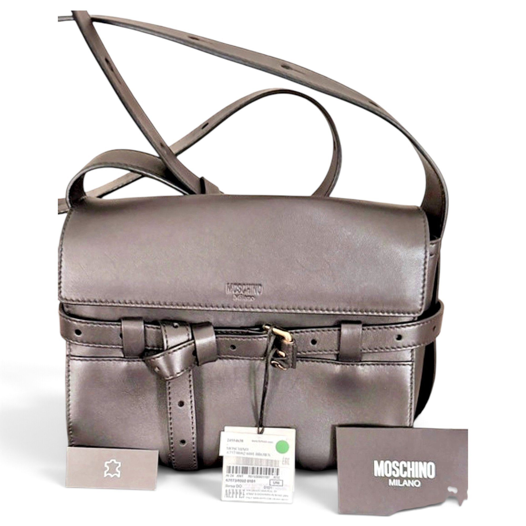 Biker leather crossbody bag