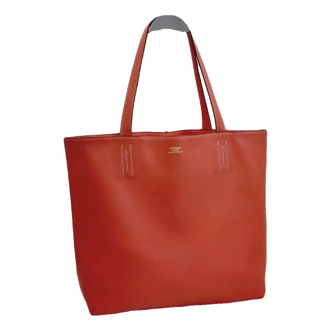 Double sens leather tote
