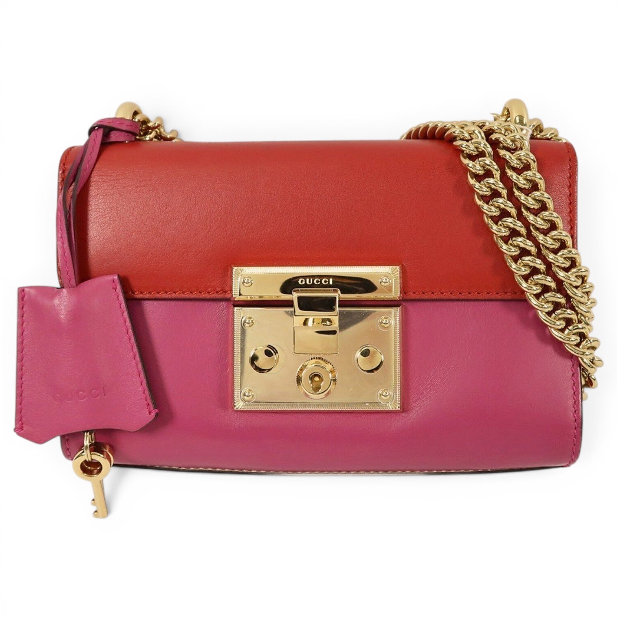 Padlock leather crossbody bag