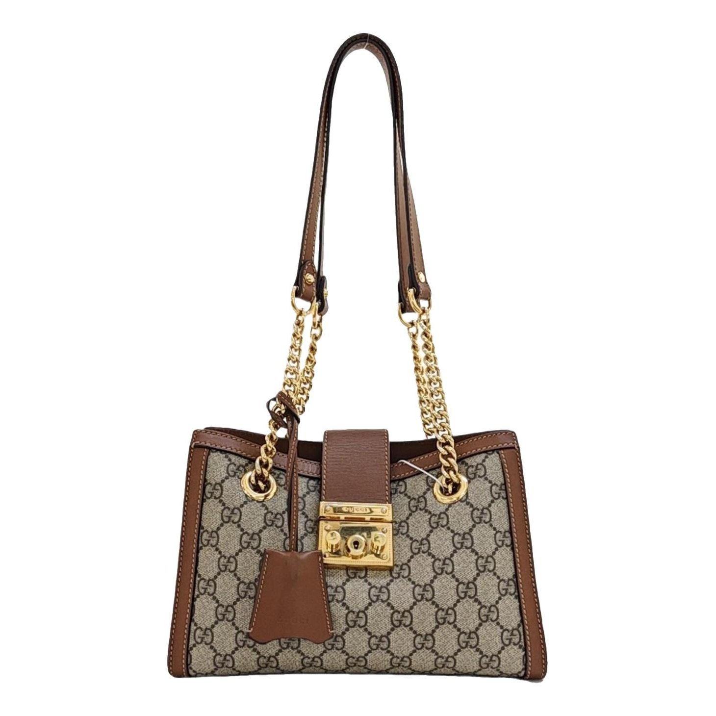 Padlock leather handbag