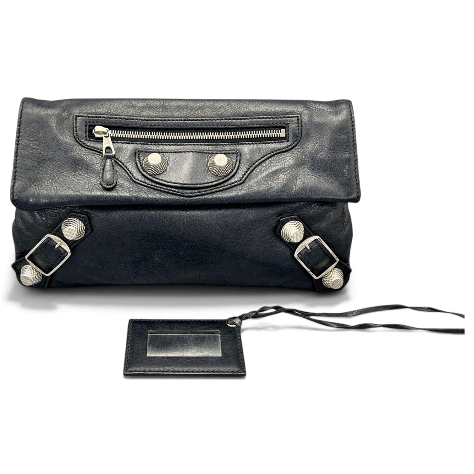 Envelop leather clutch bag