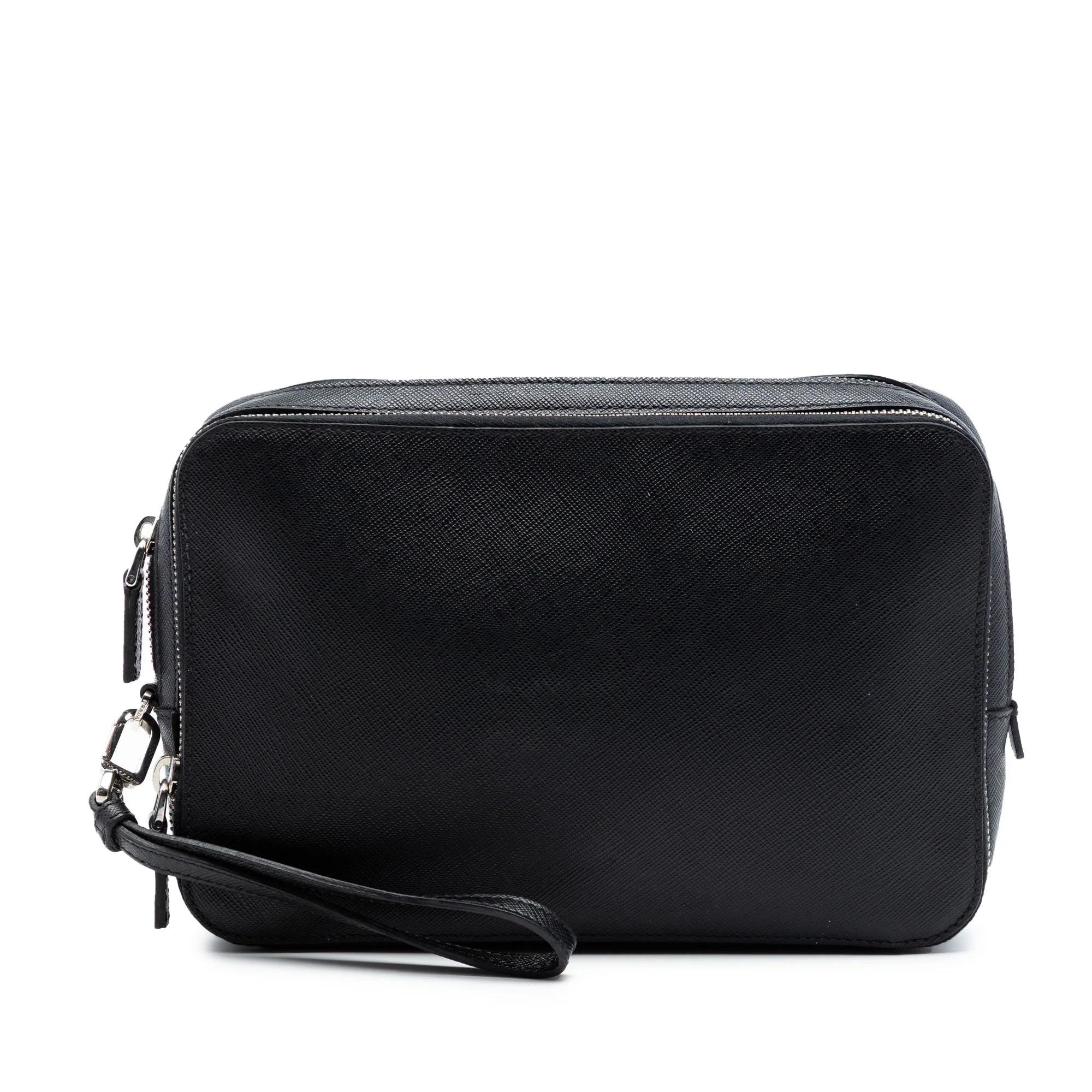 Double leather handbag