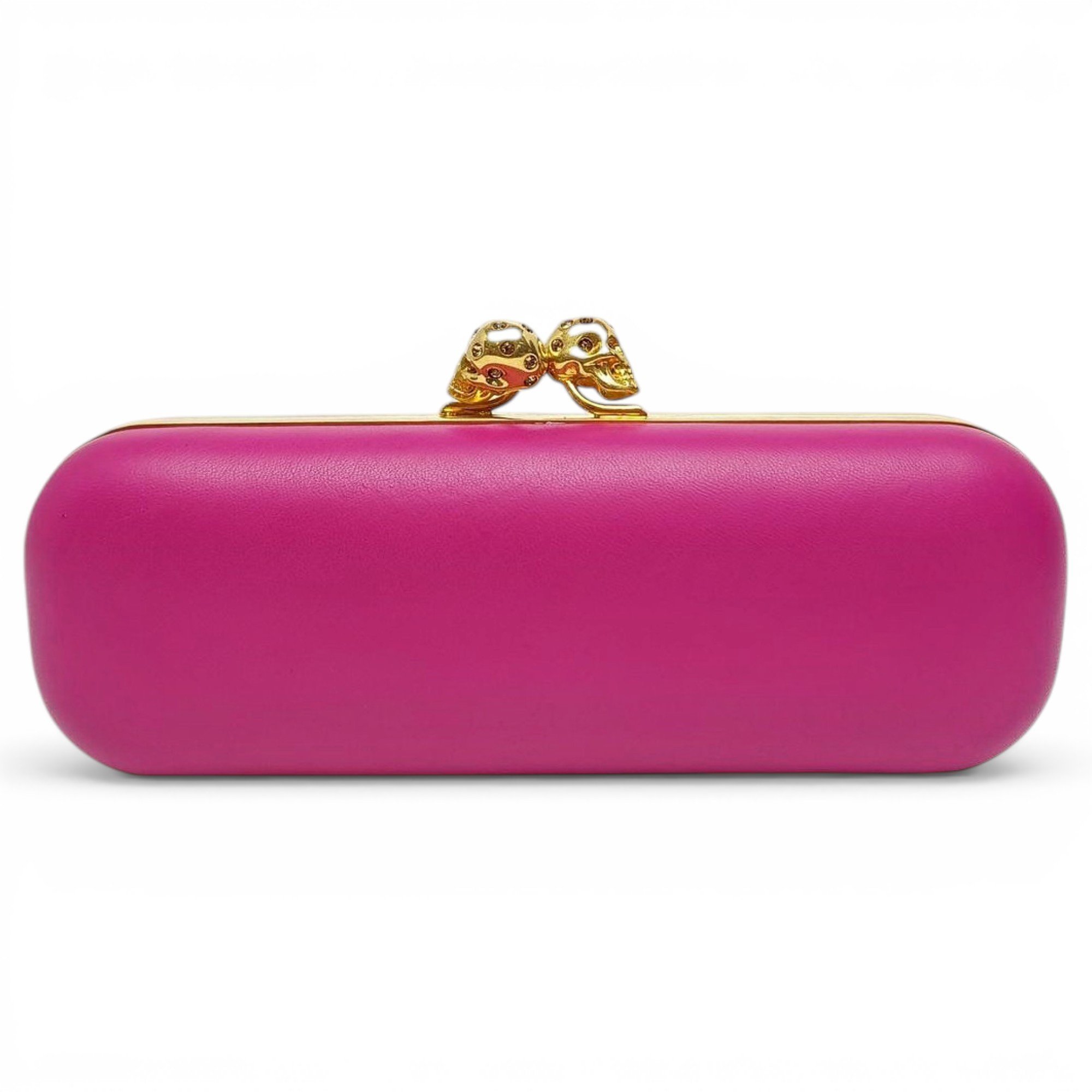 Skull leather clutch bag