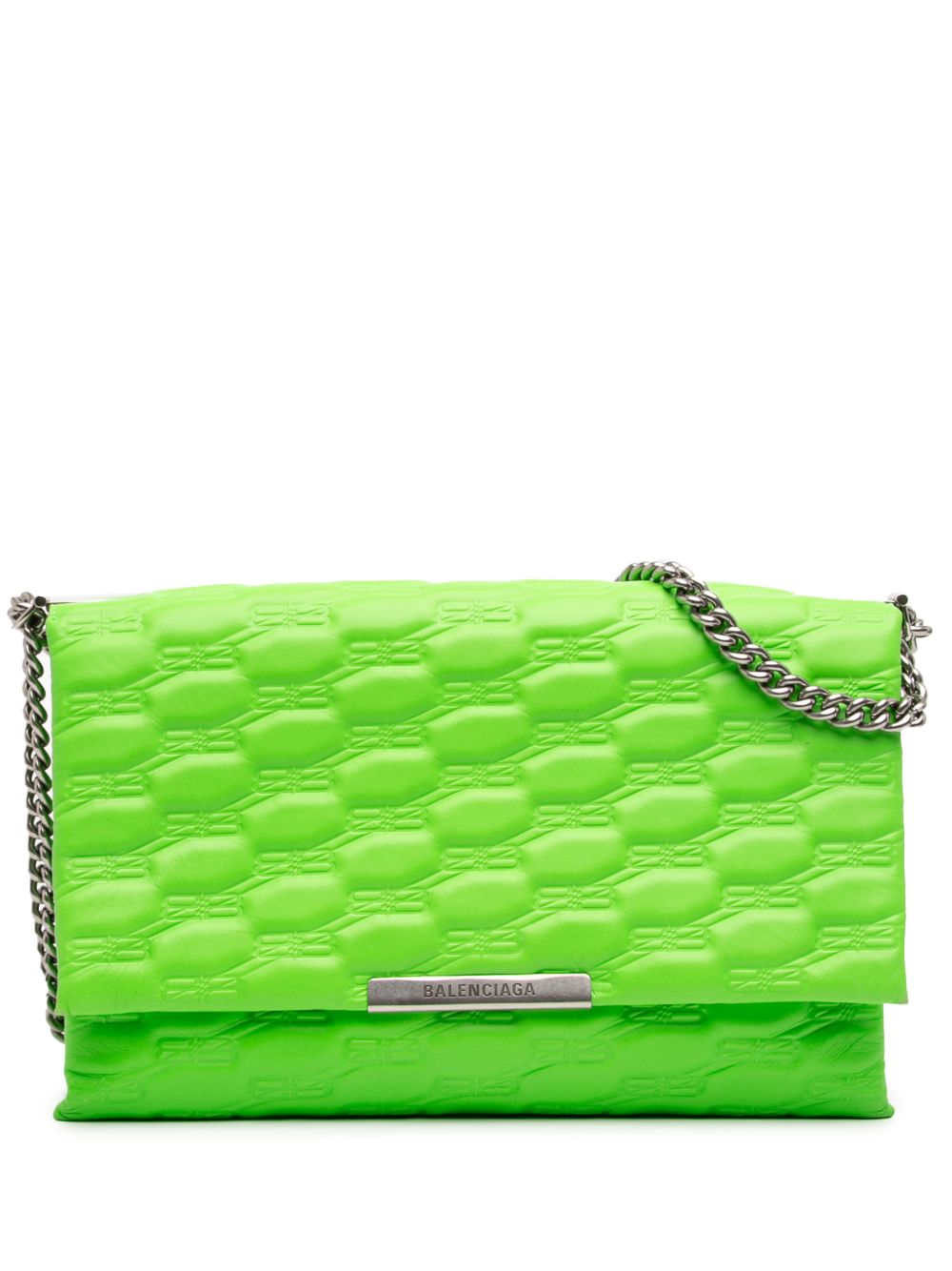 2022 Embossed Leather BB Monogram Chain Flap shoulder bag