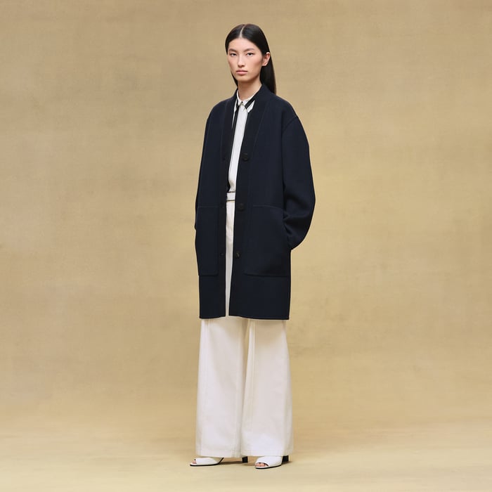 Bleu Noir Cardigan Coat