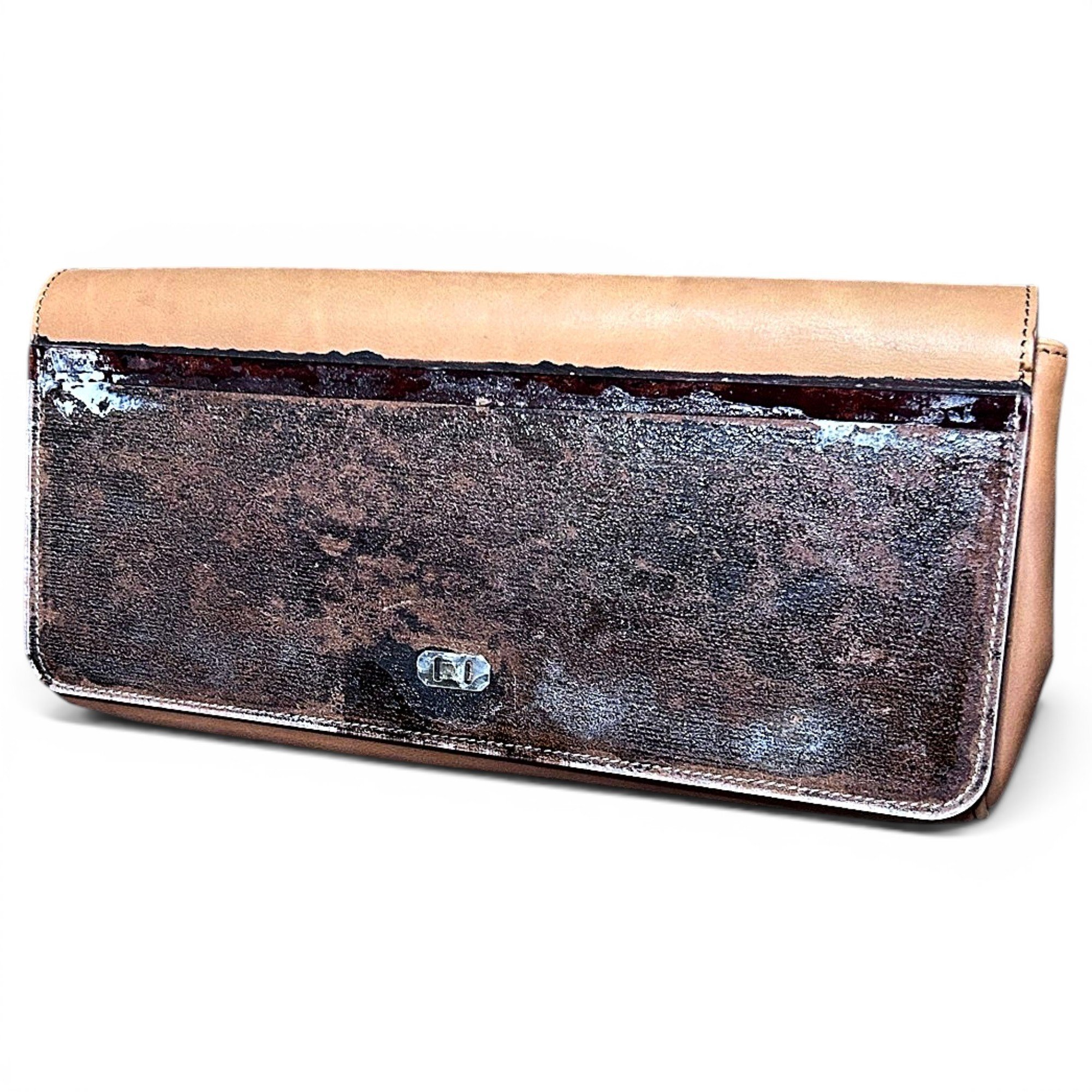 Leather clutch bag